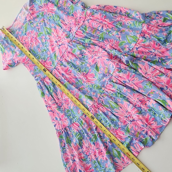 Lilly Pulitzer Geanna Short Sleeve Dress BLUE PERI SUNRISE BAY Midi Small NWT - Picture 9 of 10